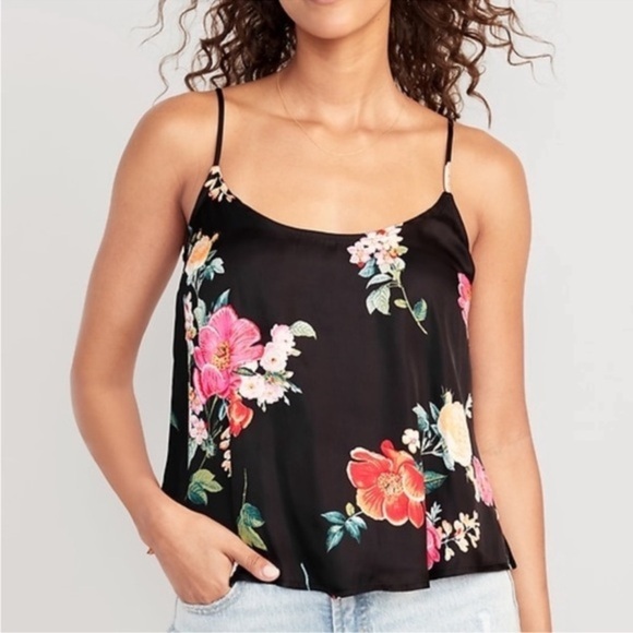 NWT Old Navy Silky Floral Tank - Size Large - Picture 1 of 8